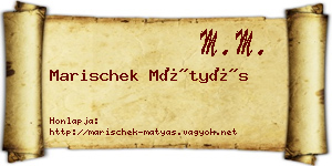 Marischek Mátyás névjegykártya